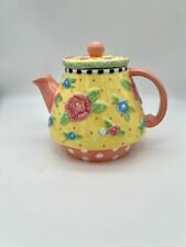 Vintage 2000 Mary Engelbreit Floral Single Serving Ceramic Teapot picture