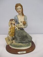 VINTAGE CAPODIMONTE ARTIST SIGNED MOTHER with CHILD & INFANT BREASTFEEDING 12