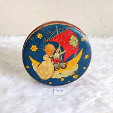Vintage Girl Rabbit Star Moon Nursery Rhyme Graphics Parry Confectionery Tin T25 picture