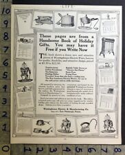 1912 WESTINGHOUSE ELECTRIC APPLIANCES KITCHEN HOLIDAY GIFT HOUSEWARE AD FDA406 picture