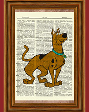 Scooby Doo Vintage Dictionary Art Print Poster Shaggy Collectible Cartoon picture