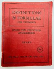 Starr Definitions & Formulae for Students Radio and Television Engineering     picture