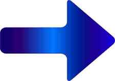 5 x 3.5 Blue Fade Arrow Sticker Vinyl Pointer Sign Symbol Decal Stickers Signs picture