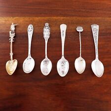 DEALERS LOT 6 STERLING SILVER HISTORICAL DEMITASSE SPOONS PAUL REVERE,MARCO POLO picture