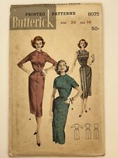 Vintage Butterick Printed Pattern 8075 Button Front Dress Size 16 Bust 36 EUC picture