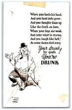 1941 Drunk Man When Your Heels Hit Hard Duluth Minnesota MN RPPC Photo Postcard picture