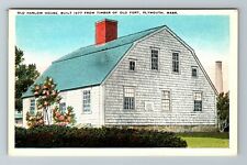 Plymouth MA-Massachusetts, Old Harlow House, Scenic Outside, Vintage Postcard picture