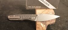 Twosun Knives TS304 Inset Liner Lock Carbon Fiber Handle 14c28n Drop Point Blade picture