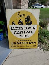 c.1950s Original Vintage Jamestown Virginia Festival Park Sign Metal 1 Of 2 Made picture