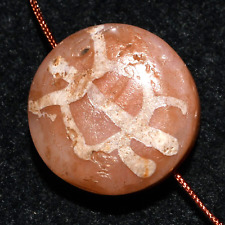 Ancient Etched Carnelian Longevity dZi Bead with rare Pattern in Good Condition picture
