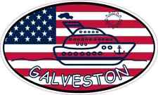 5in x 3in Flag Oval Cruise Ship Galveston Sticker picture