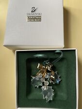 Swarovski Christmas Memories HOLLY Crystal & Gold Ornament NIB w/ Pamphlet picture