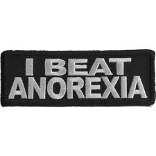 Patch (Iron-On/Sew-On), I Beat Anorexia Funny Patch For Fat People, 3.5