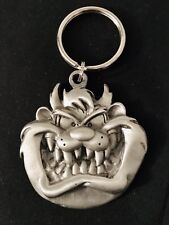 Pewter TASMANIAN DEVIL Taz Looney Tunes Silver Metal Figurine Keychain D picture