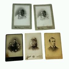 5 vintage 1800’s cabinet cards portrait photos antique ephemera 7x5 picture