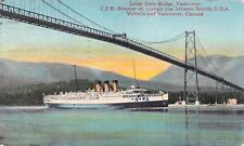 SS Princess Norah Lions Gate Bridge Vancouver Canada Vtg Postcard B36 picture