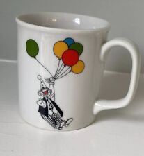 Vintage 1980 Circus Clown w Balloons Ceramic Coffee Tea Cocoa Mug Ron Gordon picture