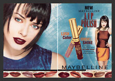 Maybelline 1990s Print Advertisement 1998 Lip Cosmetics Bombshell Fashion Model picture