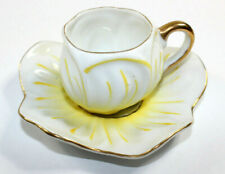 Vintage Kipp Ceramics Demitasse Cup and Saucer Set Yellow Sun Rays Flower picture