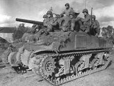 Digital Photograph WWII USA M4 Sherman Tank with GI TANK RIDERS-NEW PHOTO picture