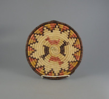 Vintage Hopi Colorful Pictorial Plaque Basket - Animals - 7 3/4