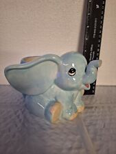 Adorable Baby Blue Vintage Ceramic Elephant Planter picture