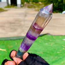101G Natural rainbow fluorite scepter Quartz Crystal Single-End Terminated Wand picture