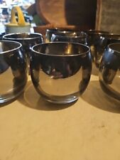 Vintage Queen's Lusterware Roly Poly Drink Set & 8 Glasses MCM ice bucket silver picture