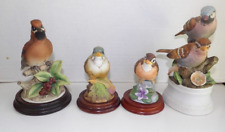 Porcelain Bird Lot Of 4  Beautiful Birds. A Robin, Finch, Sparrow & A Waxwing  picture