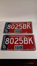 Two 1976 76 Michigan MI License Farm Plate Bicentennial picture