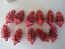Red Pinecone Christmas Ornament Set 10  picture