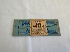Vintage Whitney’s 20c  PLAYLAND Ticket Book + Golf Ticket picture