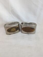 Lot Of 2 Vintage Metal Coin Banks Bankers Savings & Credit System Co No Key  picture