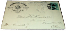 1870 PENNSYLVANIA CENTRAL USED COMPANY ENVELOPE picture