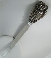 Awesome Vintage Gorham Sterling Silver # 404 Owl Letter Opener Stainless Blade picture