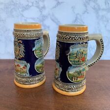 D.N.&.E.I. Tall Beer Stein Mugs Cups Set Of Two picture