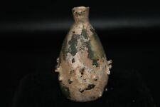 Intact Ancient Sassanid Empire Sasanian Glass Flask With Spikes 6th Century AD picture