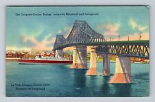 Montreal Quebec-Canada, The Jacques Cartier Bridge, Antique, Vintage Postcard picture