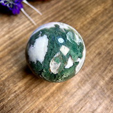 375g Unique Natural Moss Agate Quartz Polish Sphere Crystal Healing 65mm 16th picture
