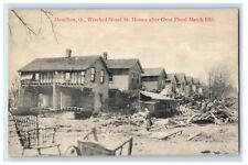 1913 Wrecked Wood St. Homes after Great Flood Hamilton Ohio OH Postcard picture
