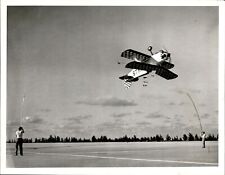 LG915 1950 Original Photo AIR RACES TRICK FLYING UPSIDE DOWN FINISH LINE CROSS picture