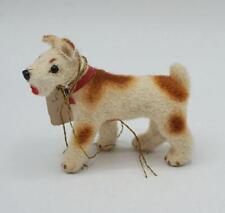 Wagner Kunstlerschutz Terrier Figurine Flocked Dog w/ Horne's Dept. Store Tag picture