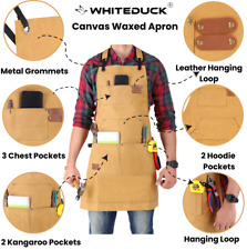 WHITEDUCK Men Apron 24oz Waxed Canvas Work Apron Scratch, Stain, Water Resistant picture