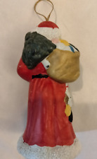 Vintage Santa Claus Carrying Bag Of Coal Toys Painted Ceramic Naughty Christmas picture