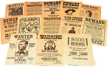 12 Outlaw Wanted Reward Posters Jessie James Doc Holiday Old West Man Cave picture