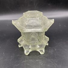 VTG L E Smith Clear Glass Japanese Pagoda Lantern Fairy Lamp picture