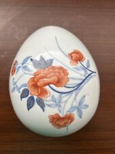 Vintage Porcelain De Limoges France Egg Trinket Box picture