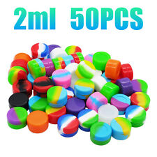 2ml Silicone Container Jar Mixed Colors Round Non-Stick Wholesale Lot 50 Pcs picture