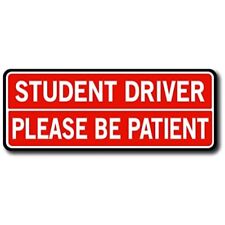 Student Driver Please be Patient Magnet Decal, 3x8 Inches, Automotive Magnet picture