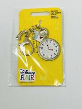 Alice Wonderland White Rabbit Pocket Watch Bag Charm Keychain Disney Flair New picture